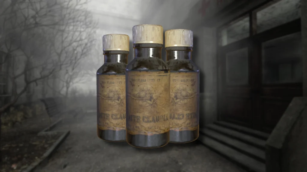Three bottles of the Drug "PTV" with a blurred image of Alchemilla Hospital in the background