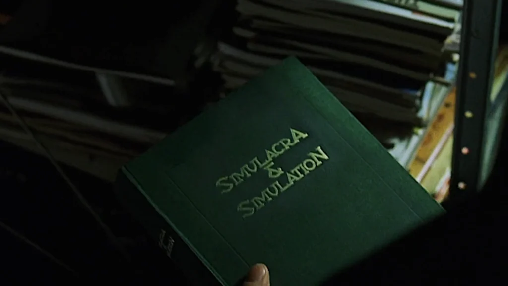 A copy of the book "Simulacra & Simulation" from The Matrix